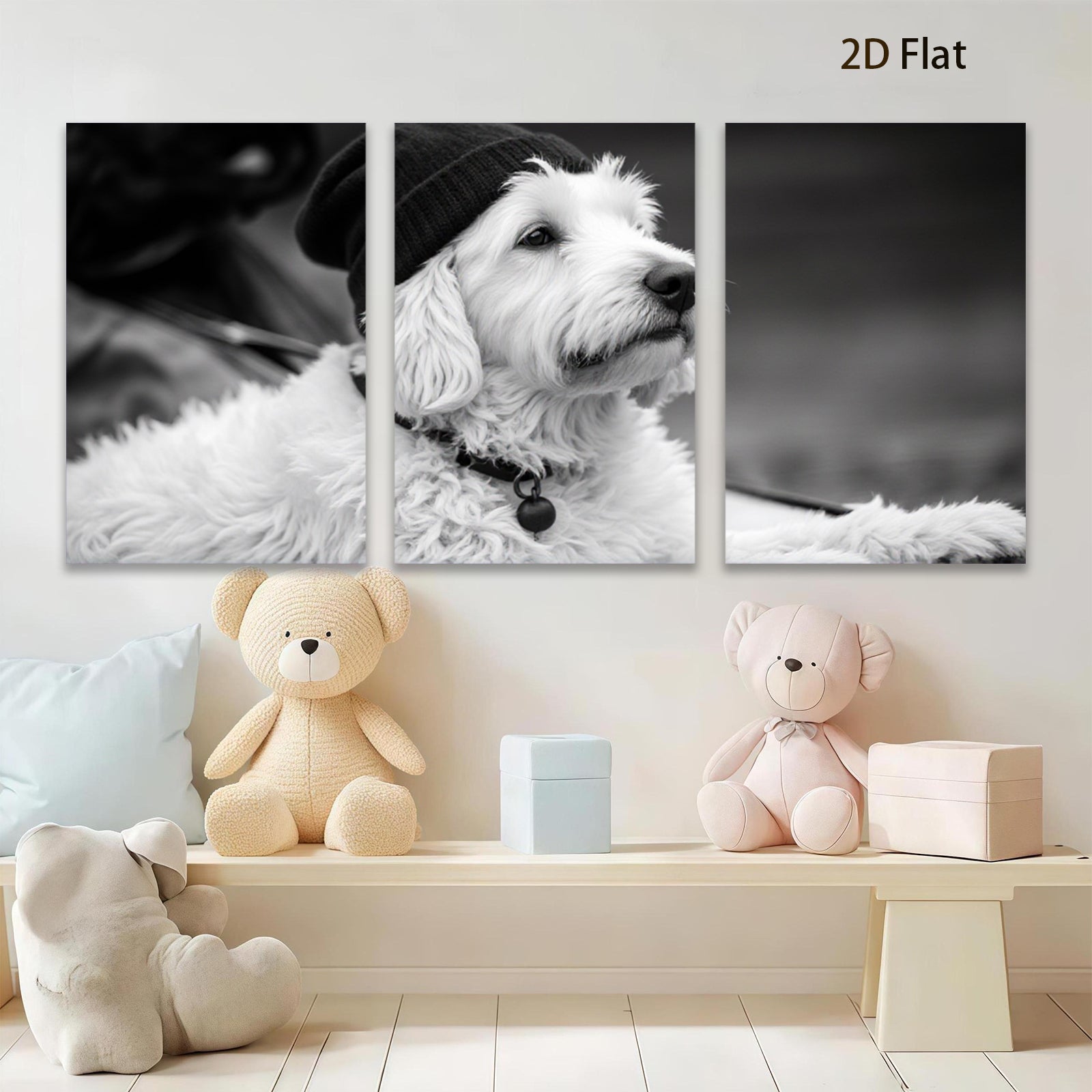 2D flat 1pc charming dog portrait cozy winter vibes living room bedroom gallery wall decor farmhouse style canvas prints modern art
