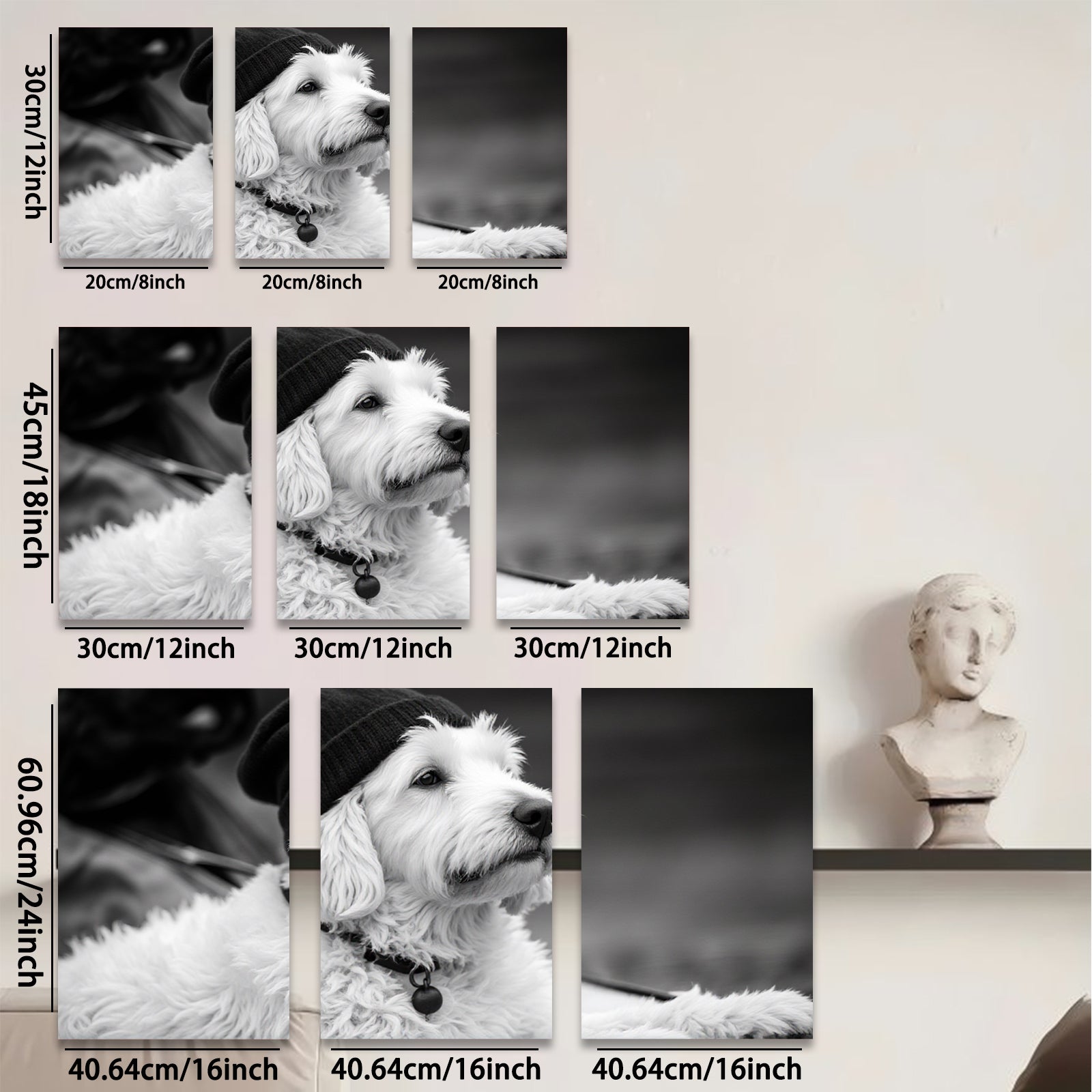 2D flat 1pc charming dog portrait cozy winter vibes living room bedroom gallery wall decor farmhouse style canvas prints modern art