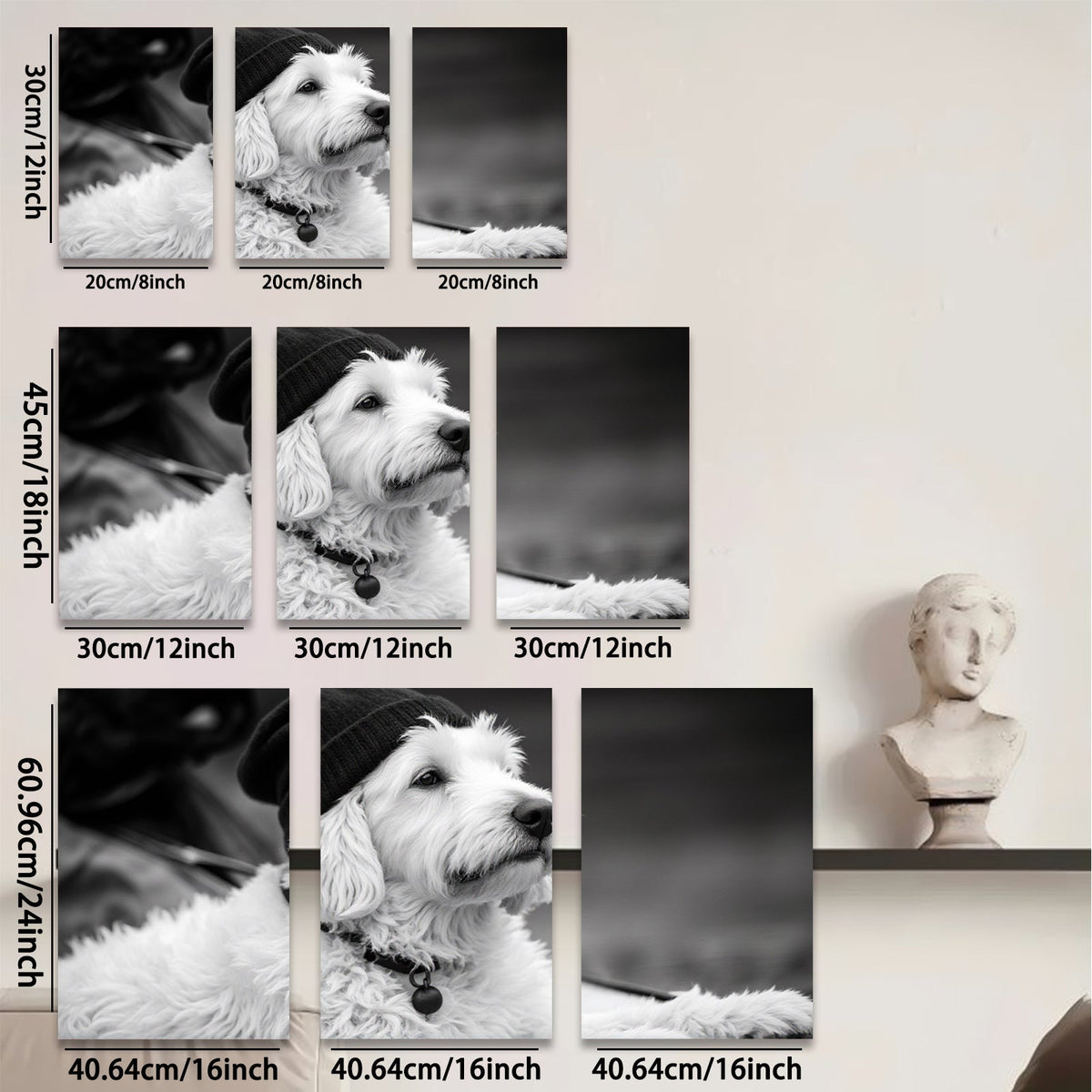 2D flat 1pc charming dog portrait cozy winter vibes living room bedroom gallery wall decor farmhouse style canvas prints modern art