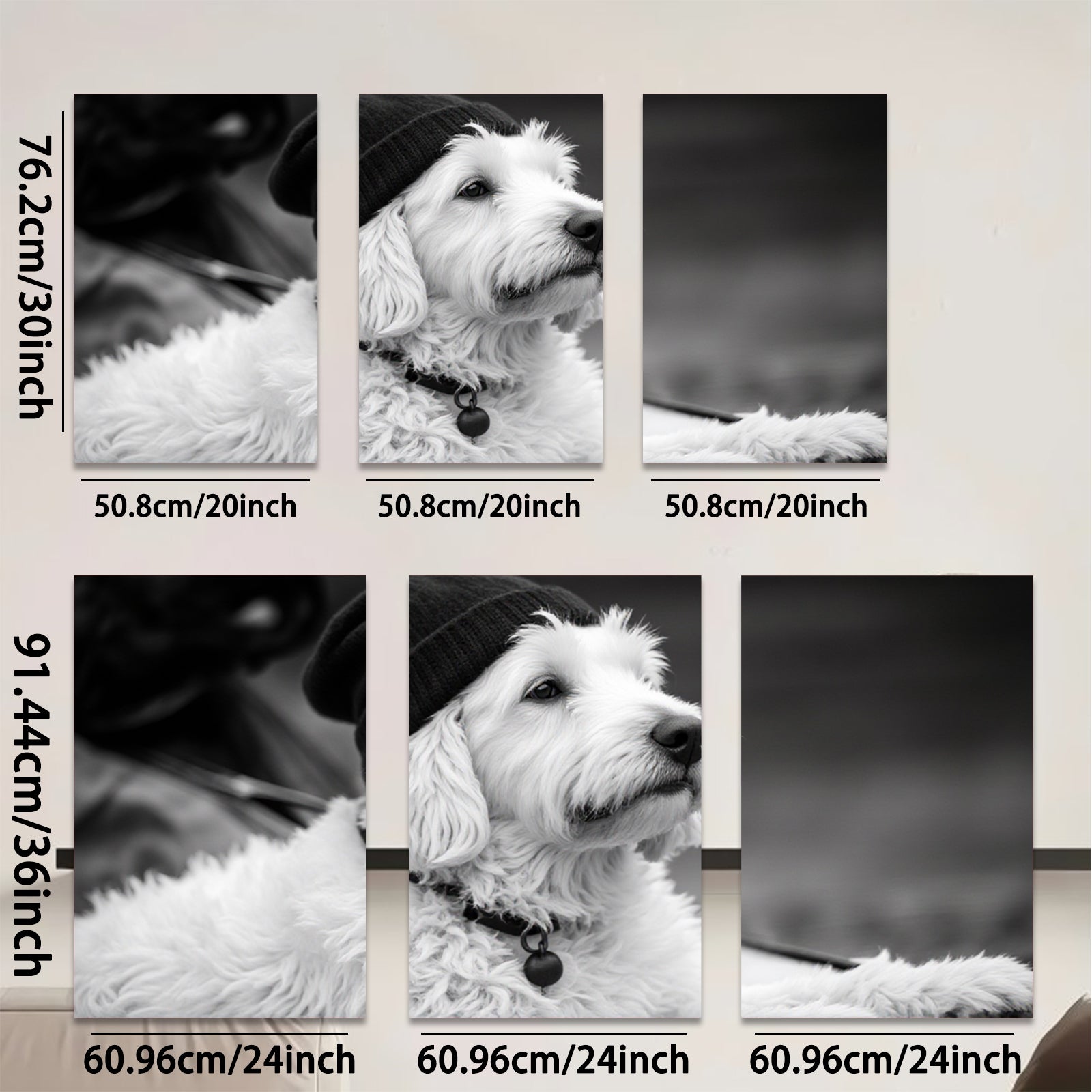 2D flat 1pc charming dog portrait cozy winter vibes living room bedroom gallery wall decor farmhouse style canvas prints modern art