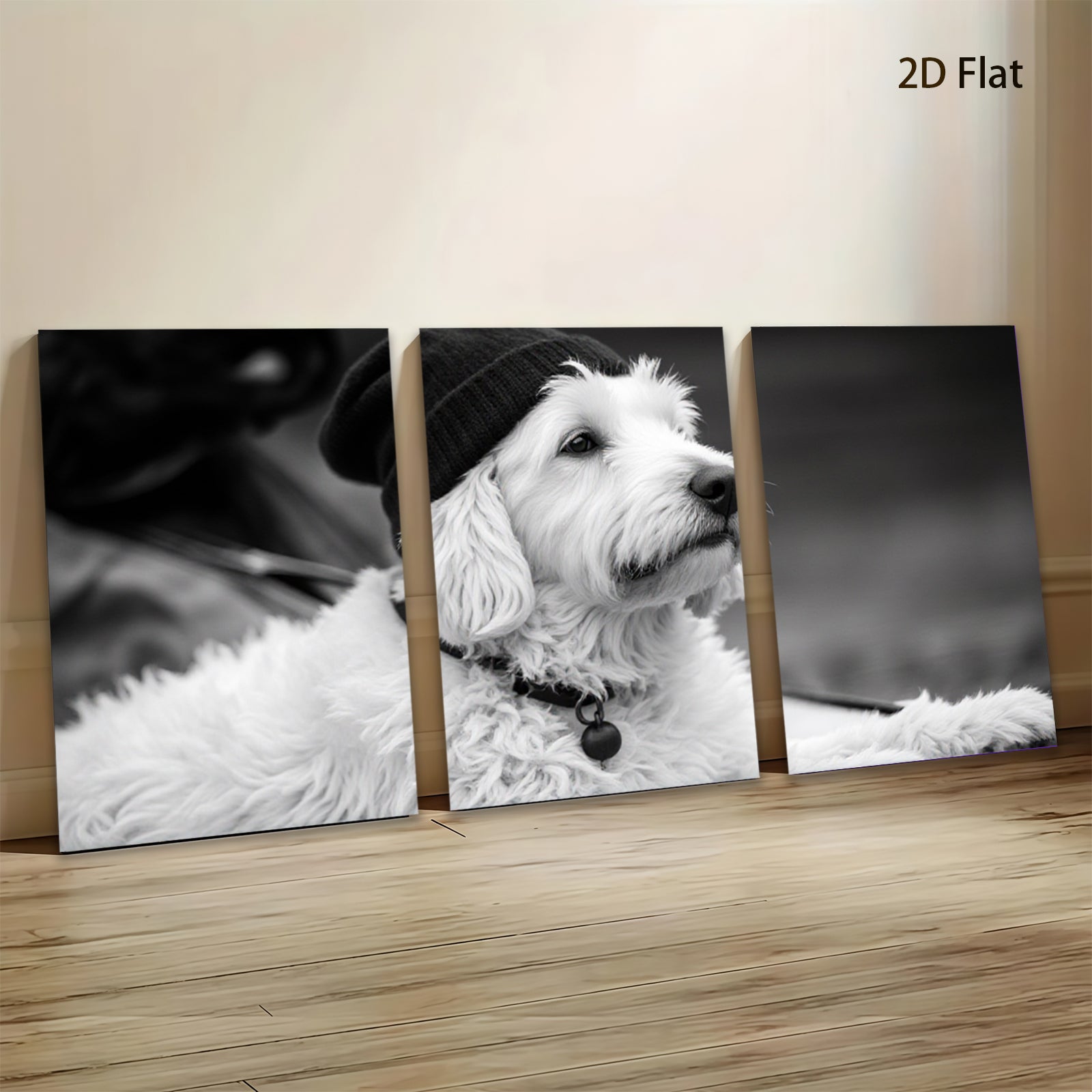 2D flat 1pc charming dog portrait cozy winter vibes living room bedroom gallery wall decor farmhouse style canvas prints modern art