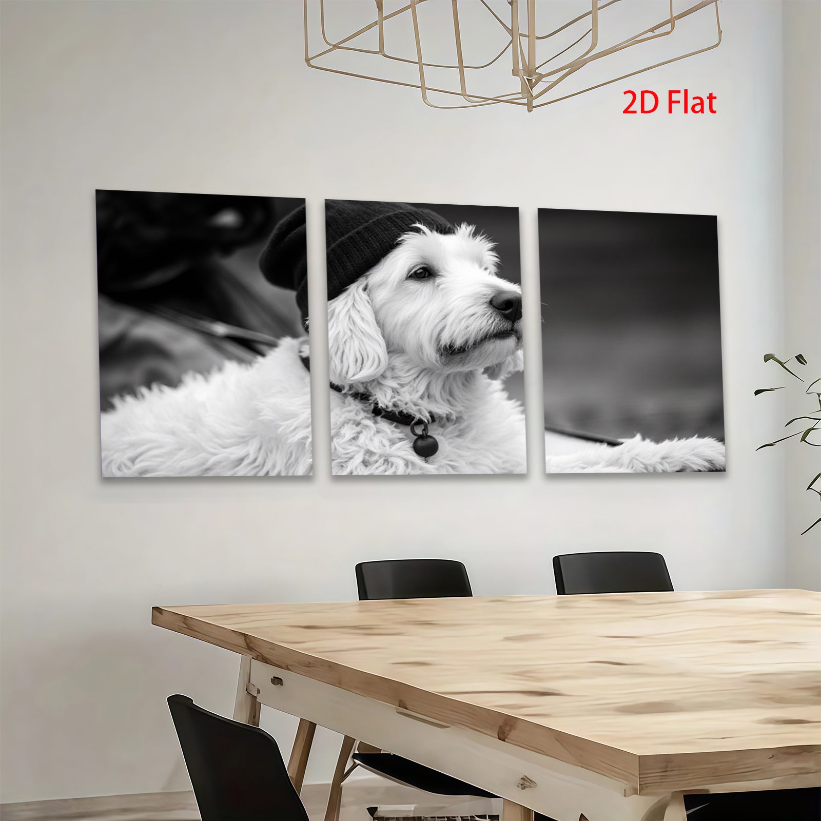 2D flat 1pc charming dog portrait cozy winter vibes living room bedroom gallery wall decor farmhouse style canvas prints modern art
