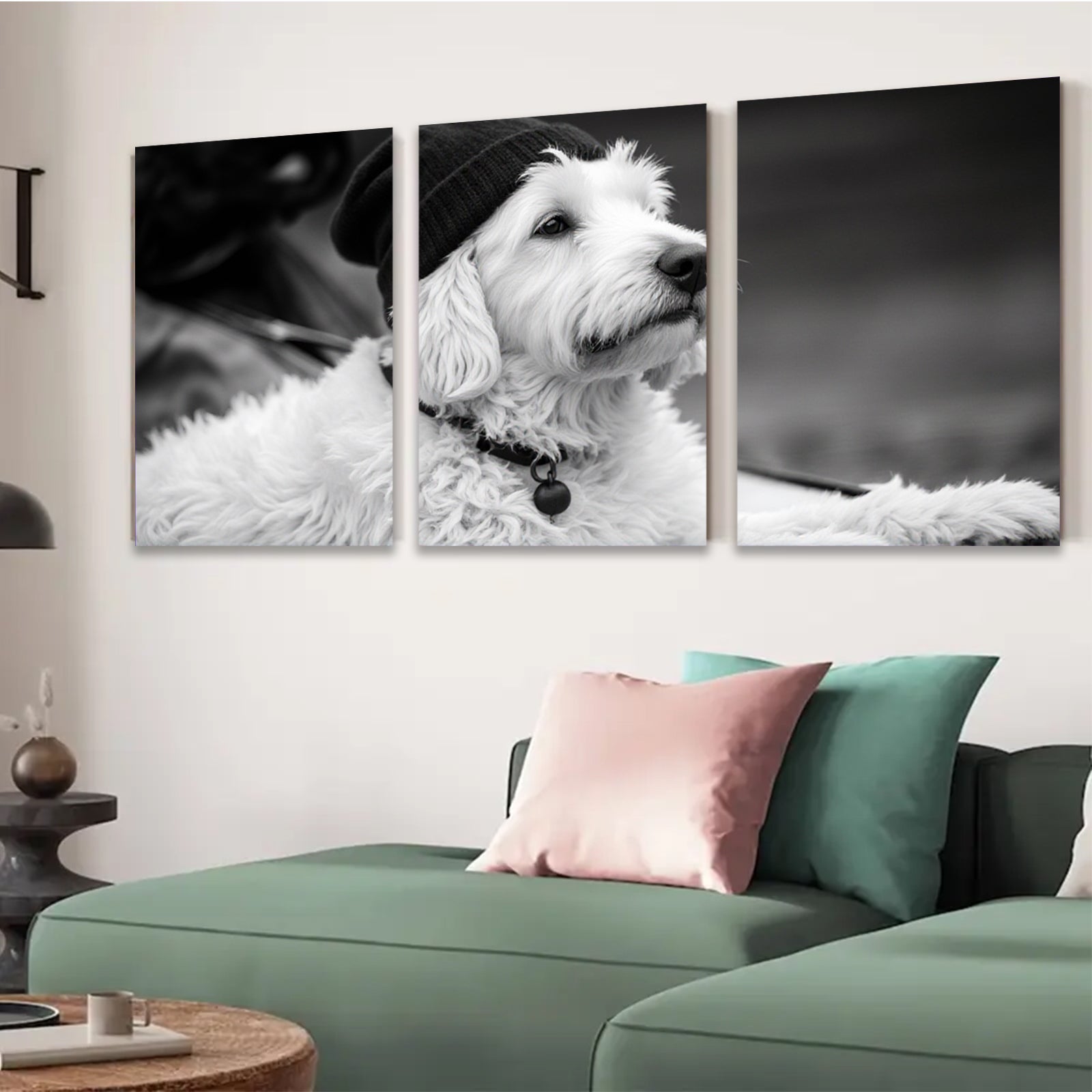 2D flat 1pc charming dog portrait cozy winter vibes living room bedroom gallery wall decor farmhouse style canvas prints modern art