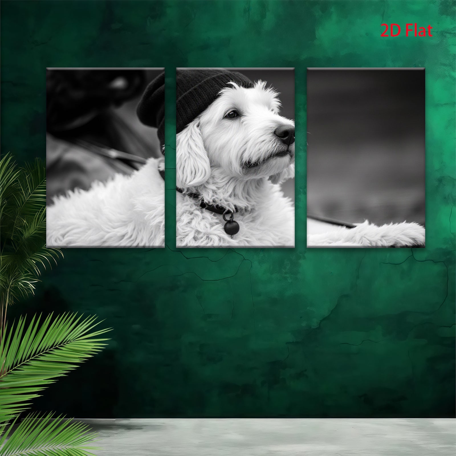 2D flat 1pc charming dog portrait cozy winter vibes living room bedroom gallery wall decor farmhouse style canvas prints modern art