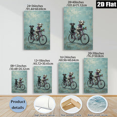2D flat 1pc charming dogs bicycle ride farmhouse wall art living room bedroom decor gallery wrapped canvas prints cozy home vibes