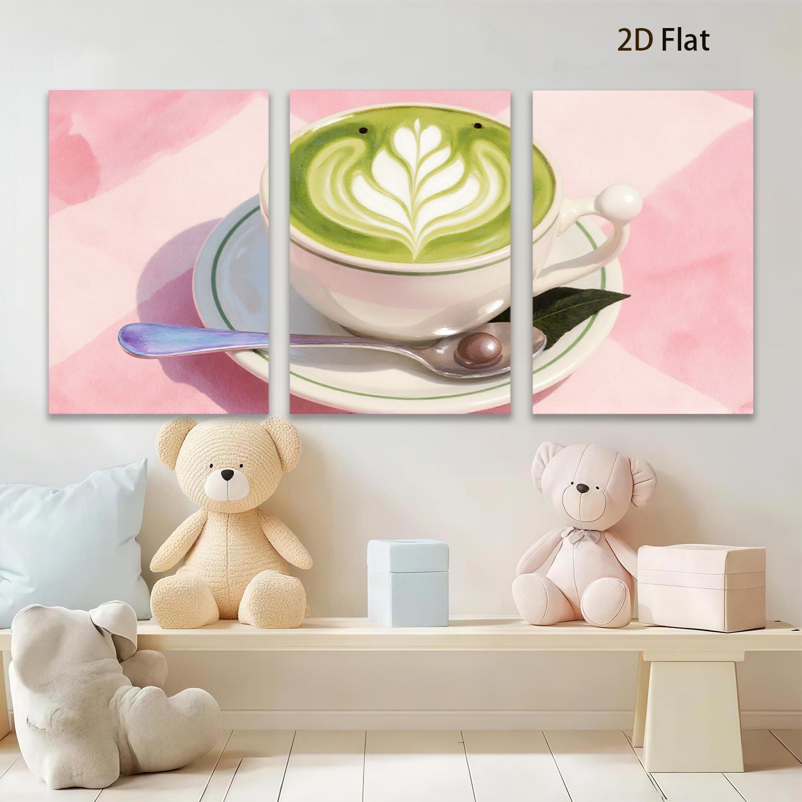 2D flat 1pc charming frog latte coffee cup artwork for kitchen dining room cafe wall decor farmhouse style modern minimalist prints