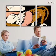2D flat 1pc charming kitten playful puppy abstract wall art canvas prints bedroom living room decor farmhouse style modern minimalist gallery wrapped
