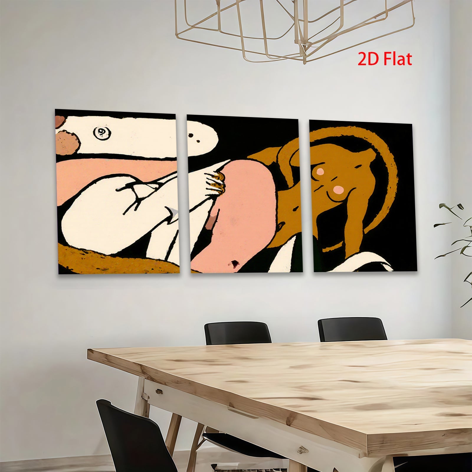 2D flat 1pc charming kitten playful puppy abstract wall art canvas prints bedroom living room decor farmhouse style modern minimalist gallery wrapped