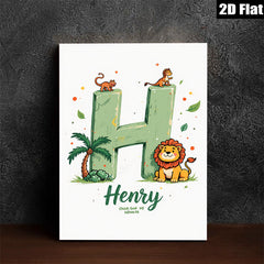 2D flat 1pc charming lion letter artwork nursery kids room wall decor playroom modern farmhouse inspirational gifts bedroom living room canvas prints