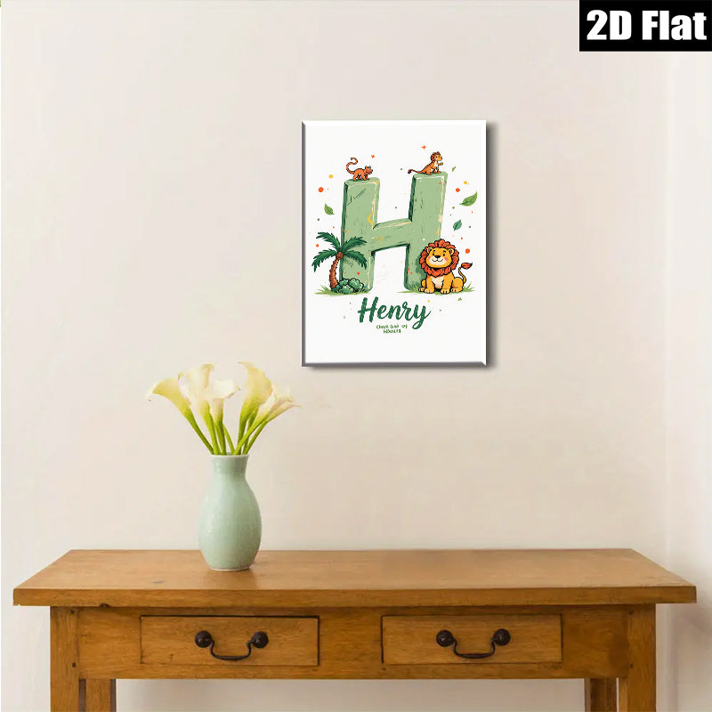 2D flat 1pc charming lion letter artwork nursery kids room wall decor playroom modern farmhouse inspirational gifts bedroom living room canvas prints