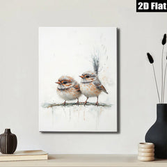 2D flat 1pc charming songbirds perched upon branch delightful wall art for living room bedroom farmhouse decor modern minimalist aesthetic gallery wrapped canvas prints