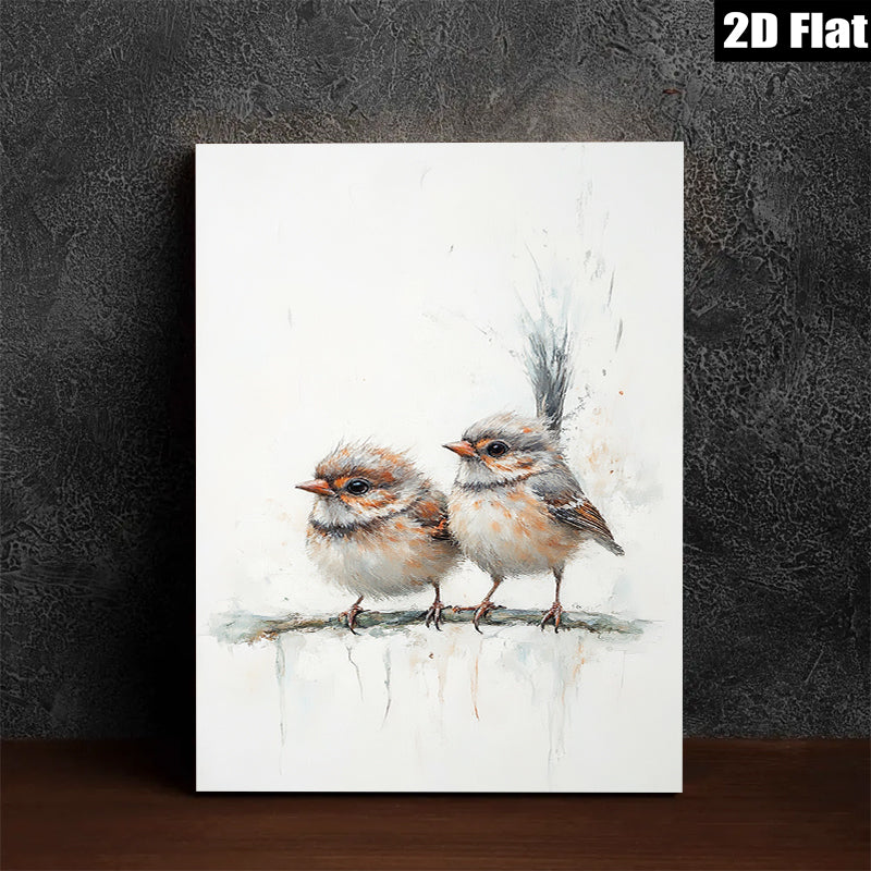 2D flat 1pc charming songbirds perched upon branch delightful wall art for living room bedroom farmhouse decor modern minimalist aesthetic gallery wrapped canvas prints