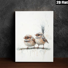 2D flat 1pc charming songbirds perched upon branch delightful wall art for living room bedroom farmhouse decor modern minimalist aesthetic gallery wrapped canvas prints