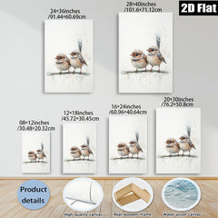 2D flat 1pc charming songbirds perched upon branch delightful wall art for living room bedroom farmhouse decor modern minimalist aesthetic gallery wrapped canvas prints