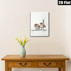 2D flat 1pc charming songbirds perched upon branch delightful wall art for living room bedroom farmhouse decor modern minimalist aesthetic gallery wrapped canvas prints