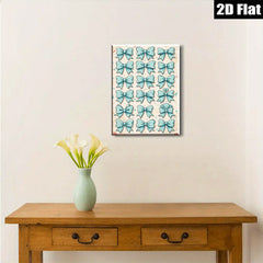 2D flat 1pc charming teal bow art prints for gallery wall bedroom living room decor farmhouse style modern minimalist aesthetic