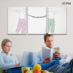 2D flat 1pc connecting hands minimalist line art print bedroom living room wall decor modern farmhouse aesthetic gallery wrapped canvas prints