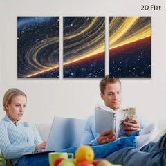 2D flat 1pc cosmic swirl abstract wall art modern farmhouse living room bedroom decor gallery wrapped canvas prints ready to hang large size