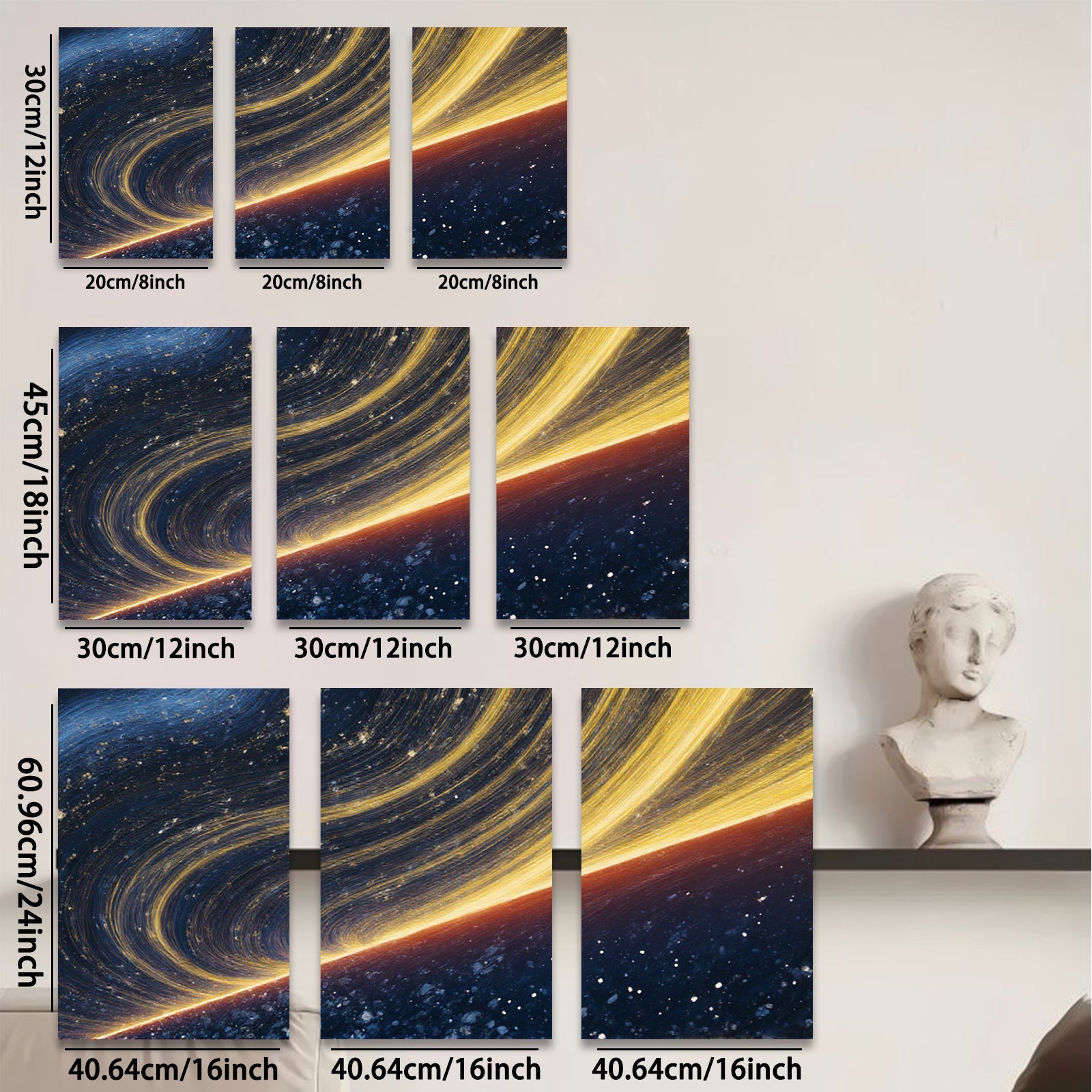 2D flat 1pc cosmic swirl abstract wall art modern farmhouse living room bedroom decor gallery wrapped canvas prints ready to hang large size