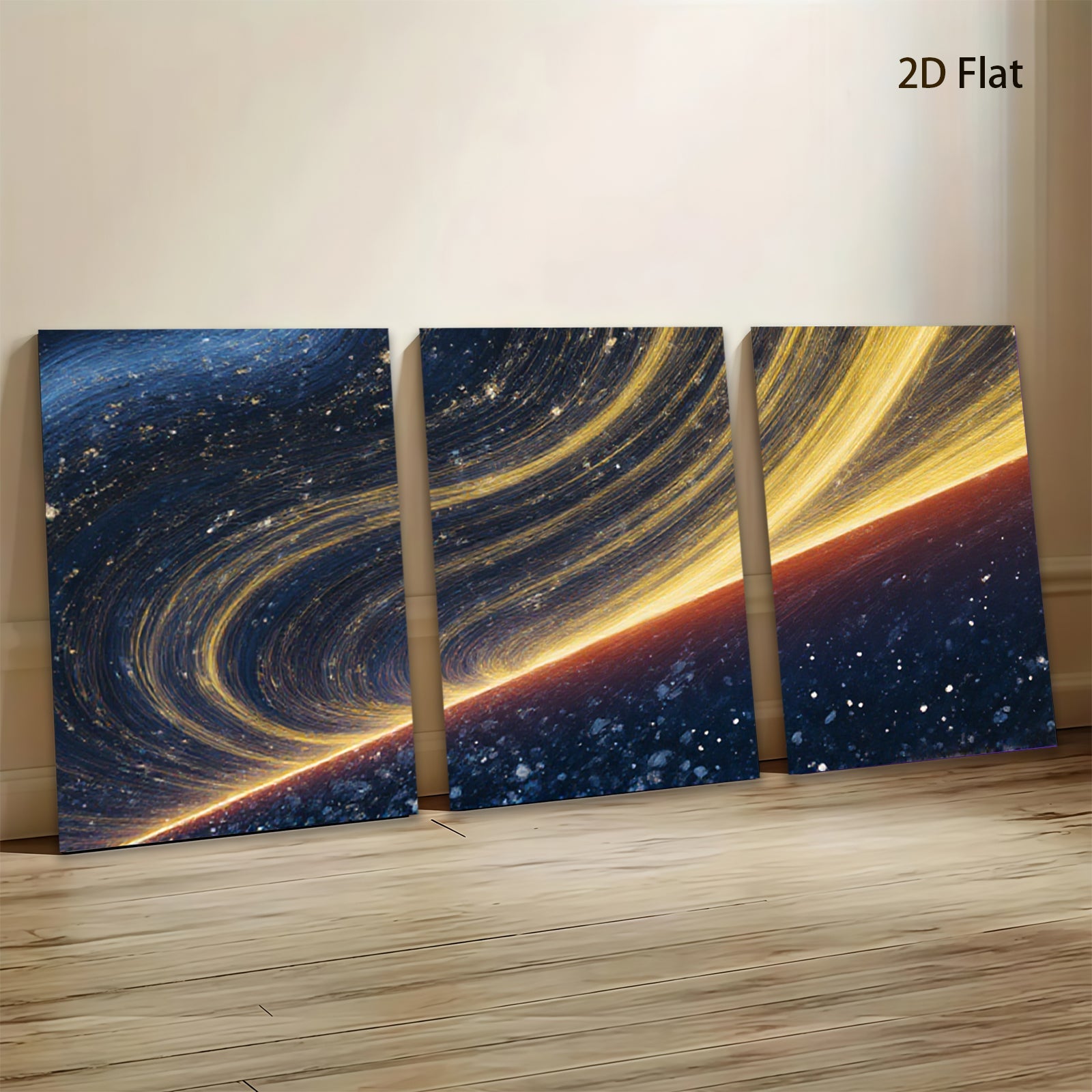 2D flat 1pc cosmic swirl abstract wall art modern farmhouse living room bedroom decor gallery wrapped canvas prints ready to hang large size