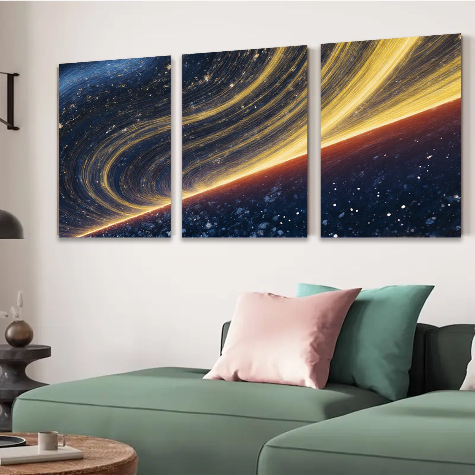 2D flat 1pc cosmic swirl abstract wall art modern farmhouse living room bedroom decor gallery wrapped canvas prints ready to hang large size