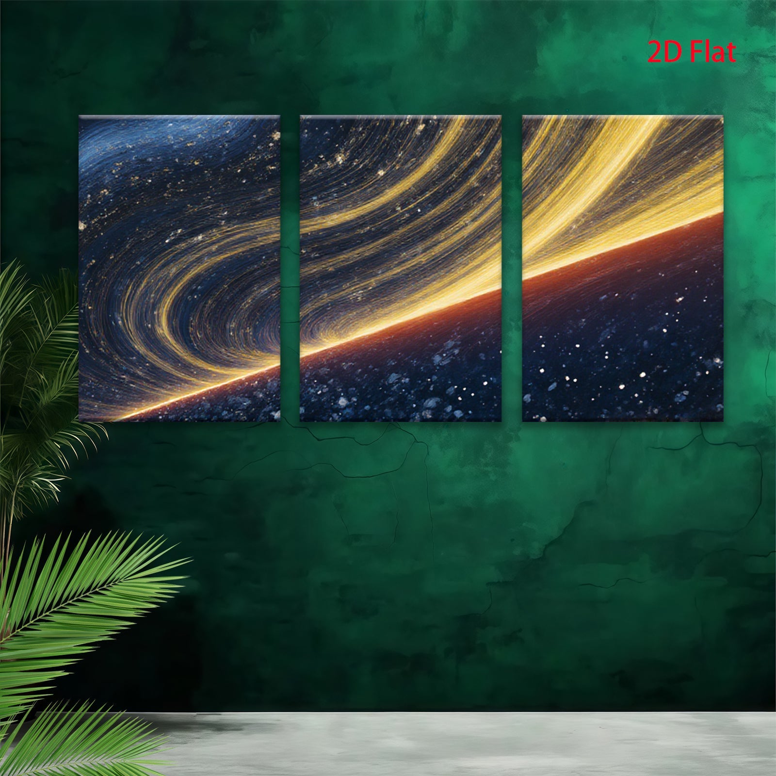 2D flat 1pc cosmic swirl abstract wall art modern farmhouse living room bedroom decor gallery wrapped canvas prints ready to hang large size