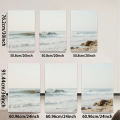 2D flat 1pc crashing waves coastal seascape wall art for living room bedroom home decor farmhouse style gallery wrapped canvas prints modern minimalist aesthetic