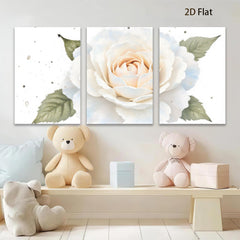 2D flat 1pc delicate blush rose bloom wall art canvas prints for living room bedroom farmhouse decor botanical floral paintings modern minimalist gallery wrapped