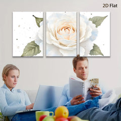 2D flat 1pc delicate blush rose bloom wall art canvas prints for living room bedroom farmhouse decor botanical floral paintings modern minimalist gallery wrapped