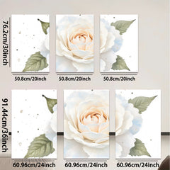2D flat 1pc delicate blush rose bloom wall art canvas prints for living room bedroom farmhouse decor botanical floral paintings modern minimalist gallery wrapped
