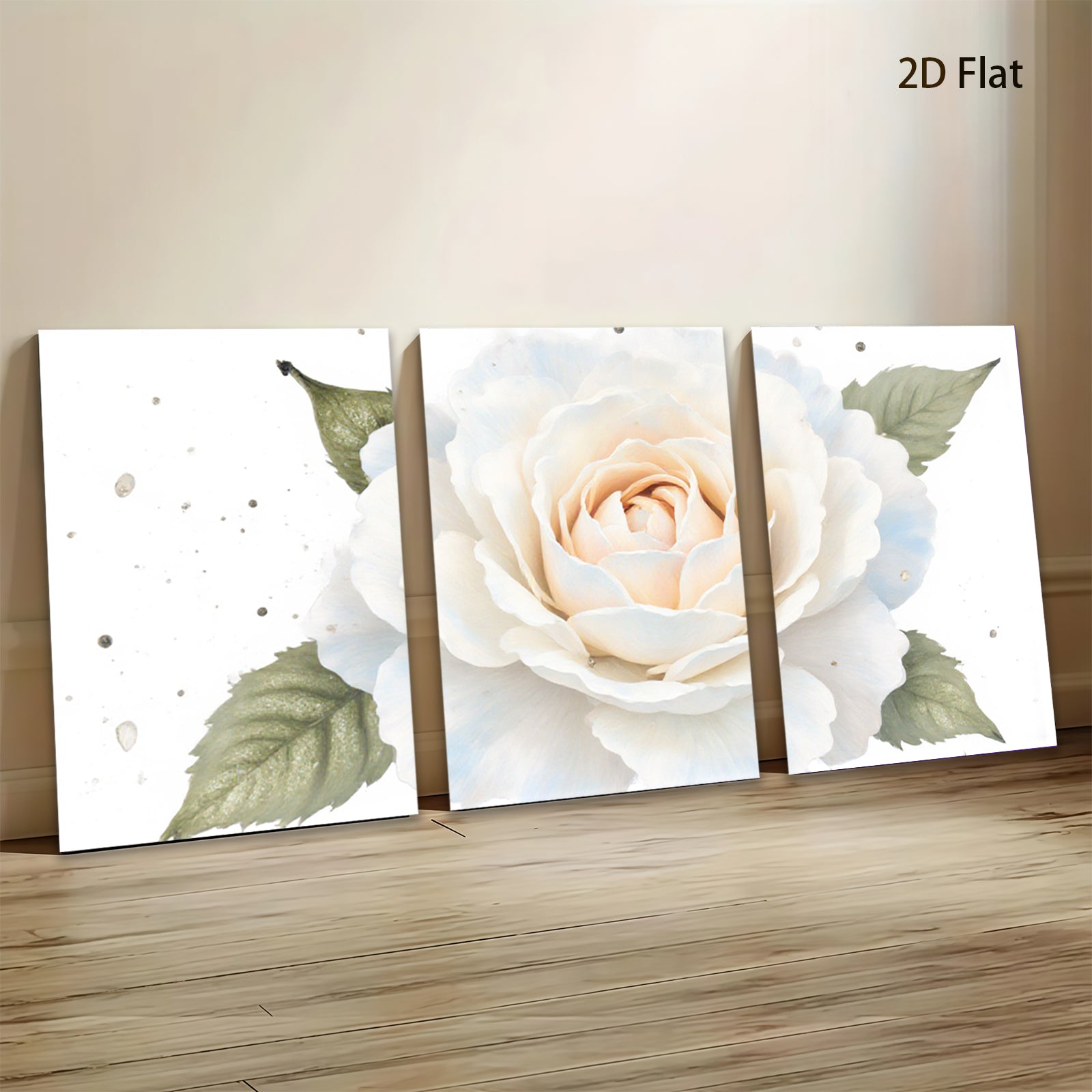 2D flat 1pc delicate blush rose bloom wall art canvas prints for living room bedroom farmhouse decor botanical floral paintings modern minimalist gallery wrapped