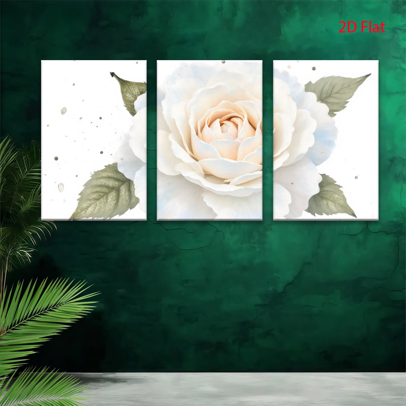 2D flat 1pc delicate blush rose bloom wall art canvas prints for living room bedroom farmhouse decor botanical floral paintings modern minimalist gallery wrapped