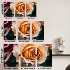 2D flat 1pc delicate blush rose bloom wall art for living room bedroom home decor farmhouse style gallery wrapped canvas prints modern floral artwork