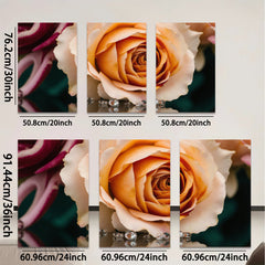 2D flat 1pc delicate blush rose bloom wall art for living room bedroom home decor farmhouse style gallery wrapped canvas prints modern floral artwork