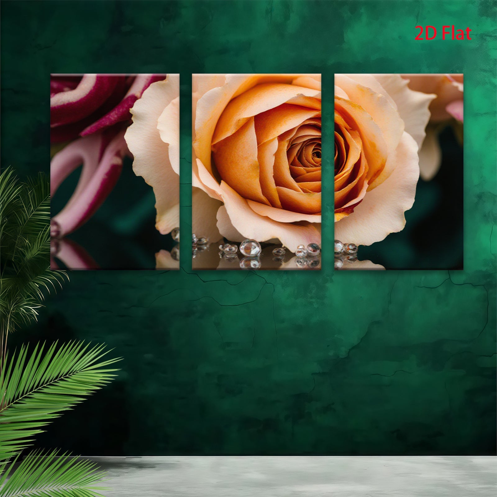 2D flat 1pc delicate blush rose bloom wall art for living room bedroom home decor farmhouse style gallery wrapped canvas prints modern floral artwork