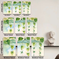 2D flat 1pc delicate botanical heartleaf vines wall art canvas prints for living room bedroom gallery wrapped modern farmhouse decor floral accent
