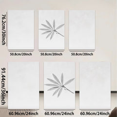 2D flat 1pc delicate botanical sketch leafy fronds wall decor farmhouse living room bedroom gallery wrapped canvas print modern minimalist aesthetic