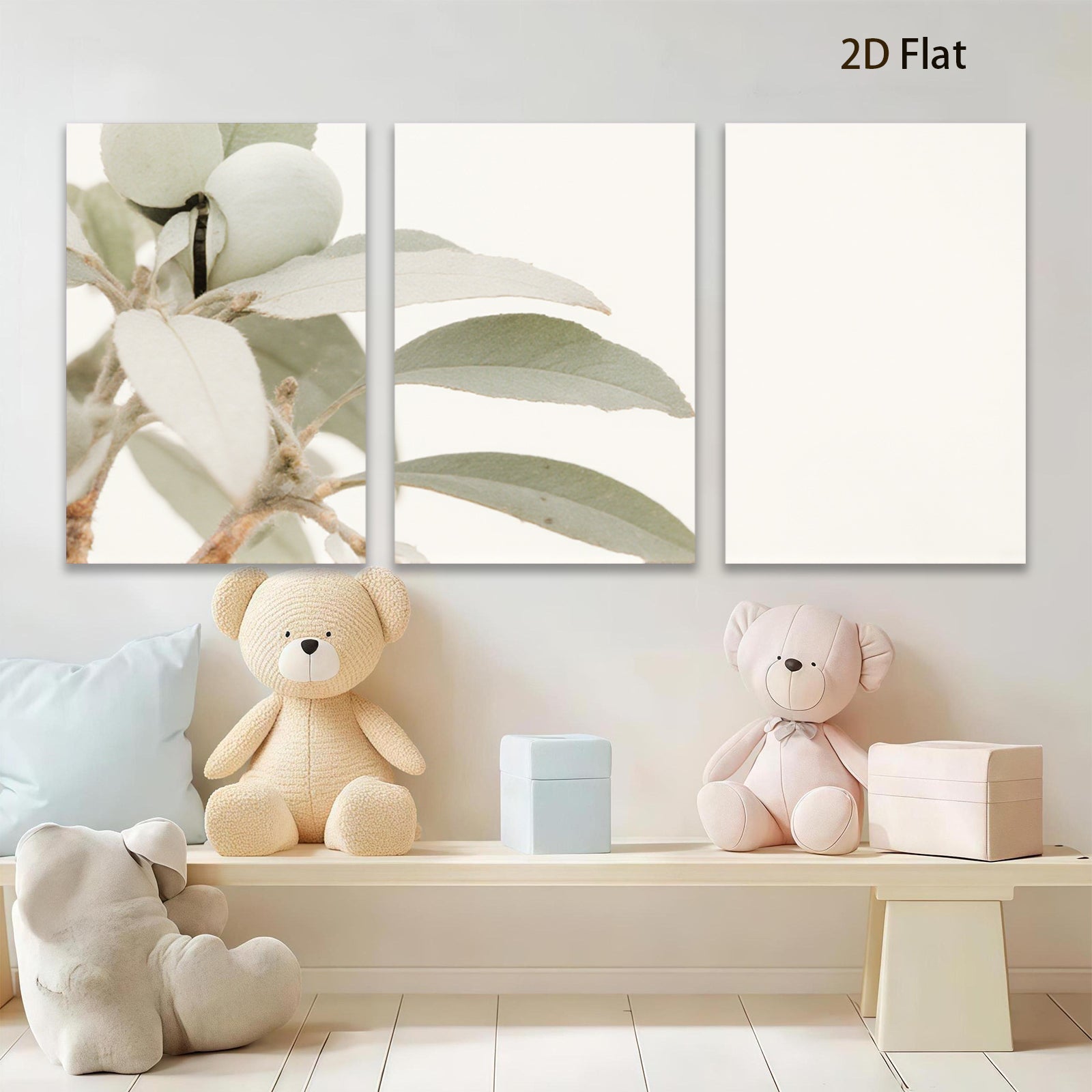 2D flat 1pc delicate botanical study farmhouse wall art modern minimalist d��cor living room bedroom gallery wrapped canvas print cozy neutral aesthetic