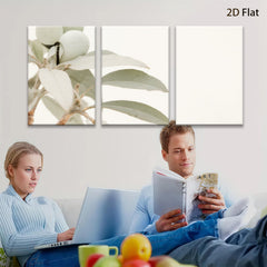 2D flat 1pc delicate botanical study farmhouse wall art modern minimalist d��cor living room bedroom gallery wrapped canvas print cozy neutral aesthetic