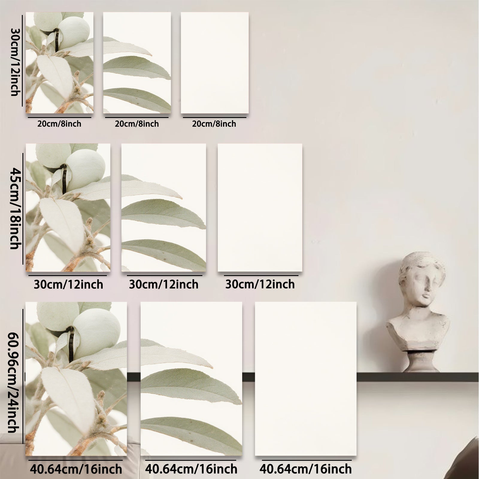2D flat 1pc delicate botanical study farmhouse wall art modern minimalist d��cor living room bedroom gallery wrapped canvas print cozy neutral aesthetic