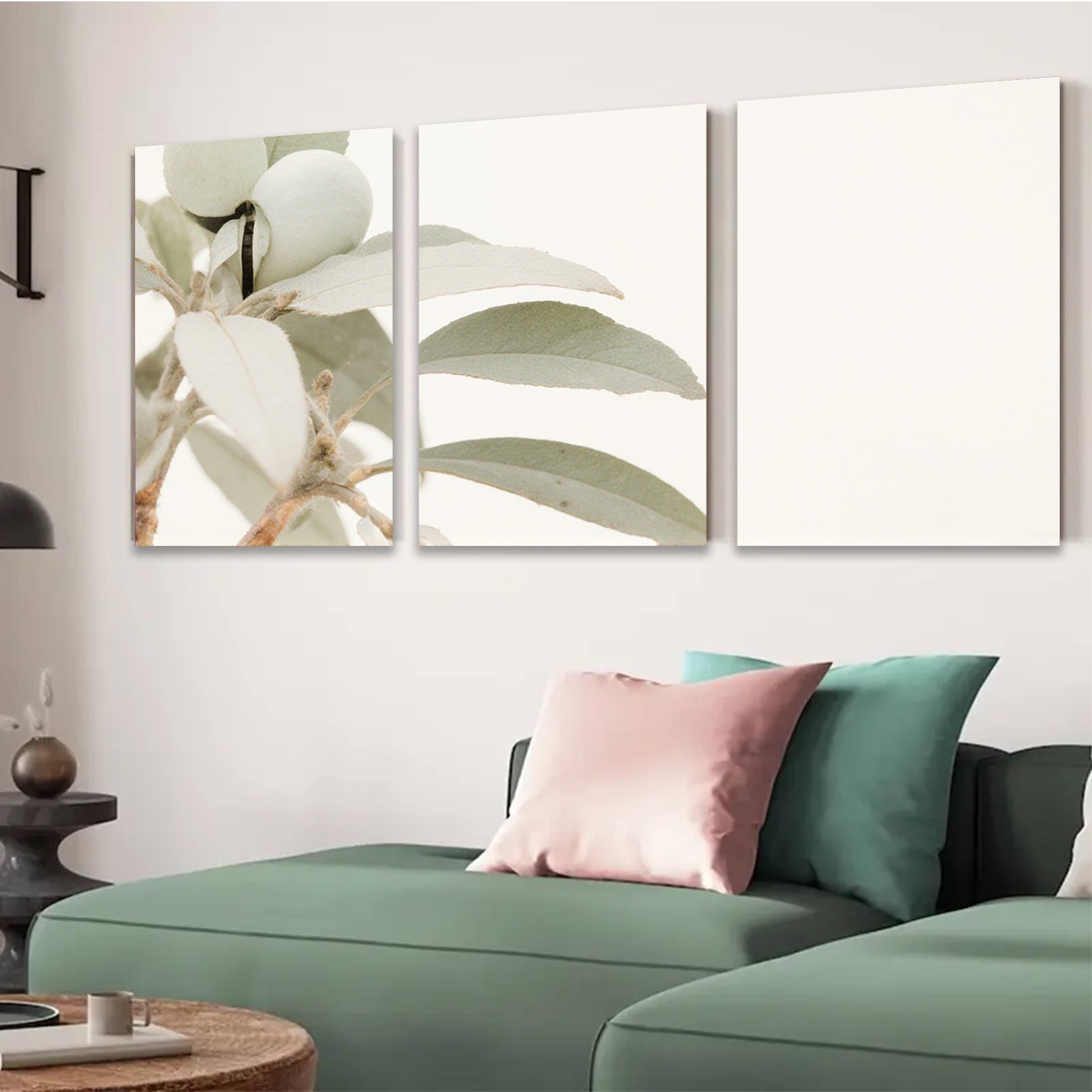2D flat 1pc delicate botanical study farmhouse wall art modern minimalist d��cor living room bedroom gallery wrapped canvas print cozy neutral aesthetic
