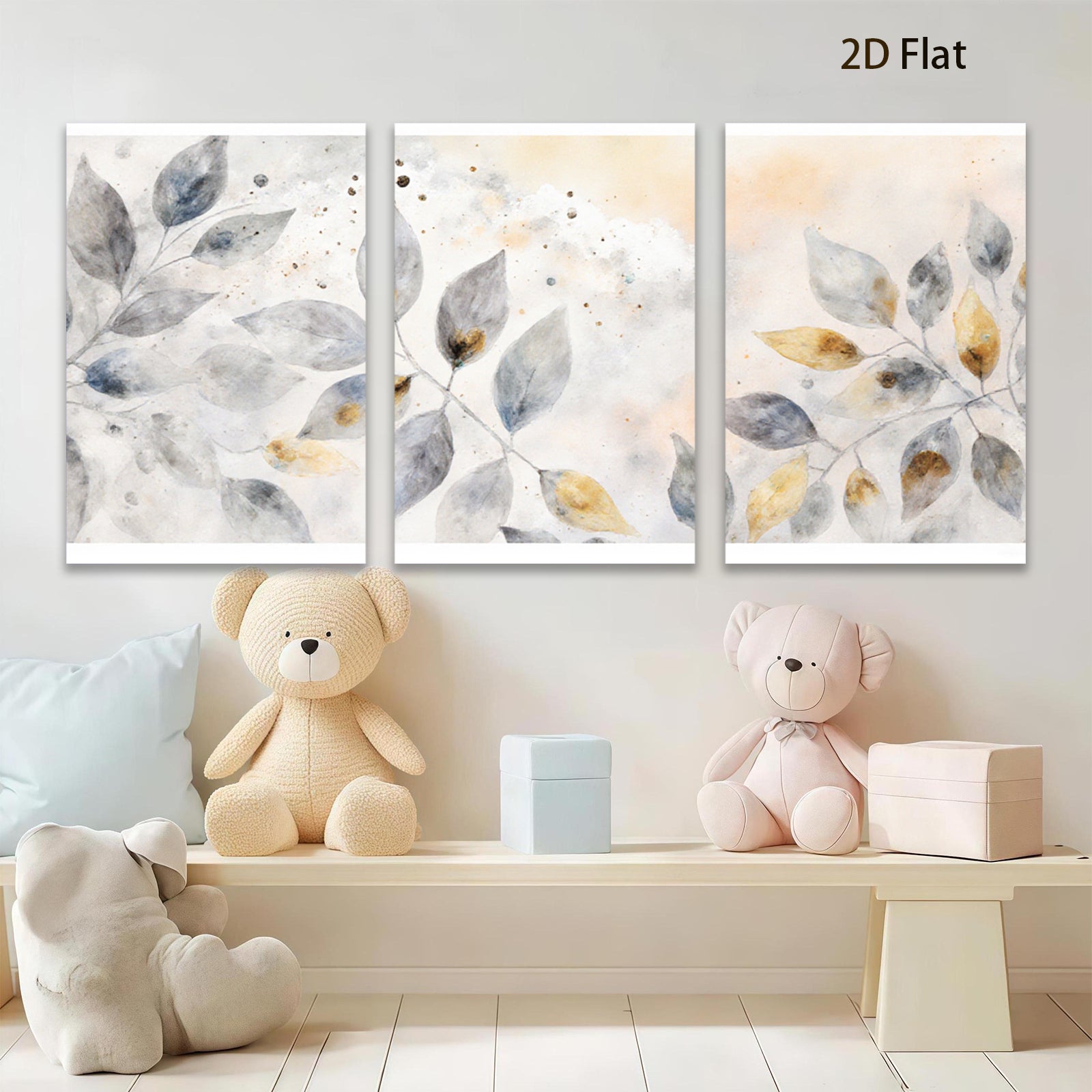 2D flat 1pc delicate botanical wall art leafy branches modern farmhouse living room bedroom decor gallery wrapped canvas prints ready to hang inspiring
