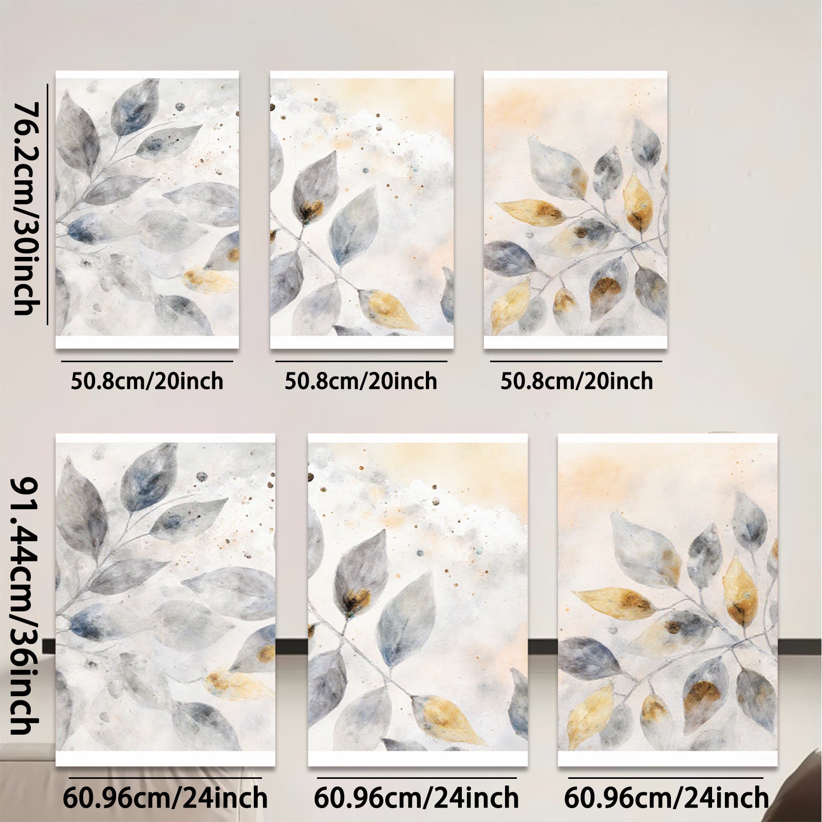 2D flat 1pc delicate botanical wall art leafy branches modern farmhouse living room bedroom decor gallery wrapped canvas prints ready to hang inspiring