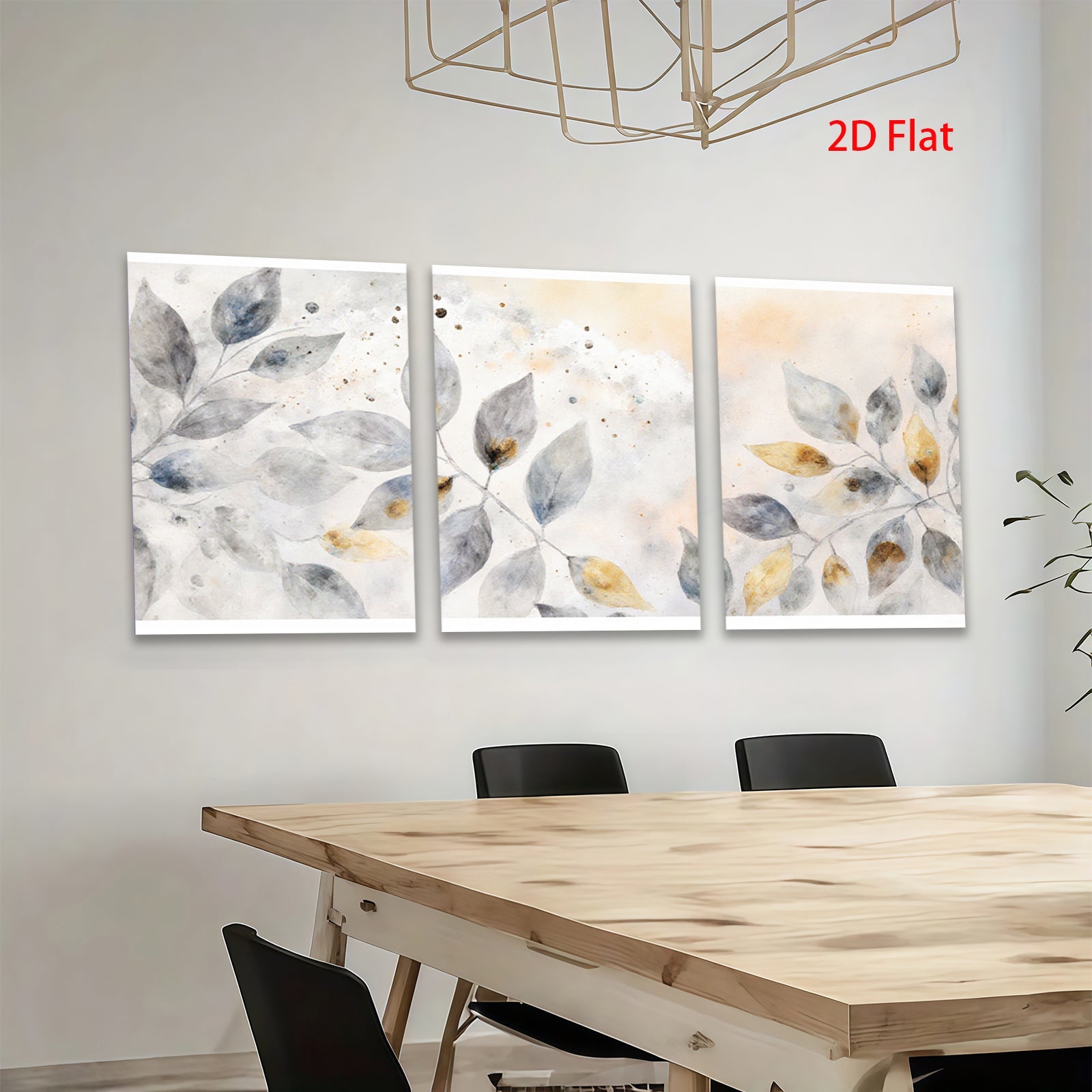 2D flat 1pc delicate botanical wall art leafy branches modern farmhouse living room bedroom decor gallery wrapped canvas prints ready to hang inspiring