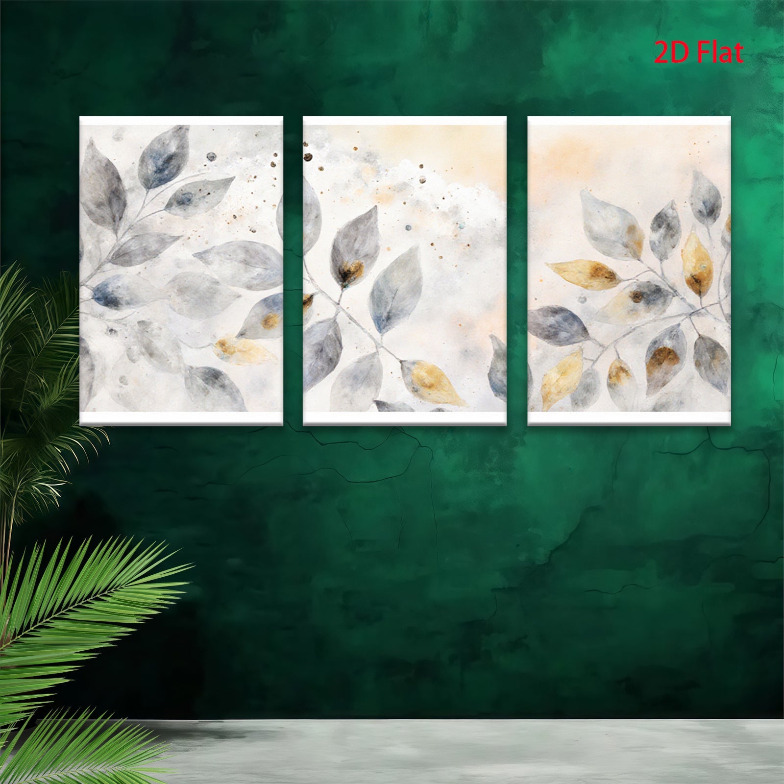 2D flat 1pc delicate botanical wall art leafy branches modern farmhouse living room bedroom decor gallery wrapped canvas prints ready to hang inspiring