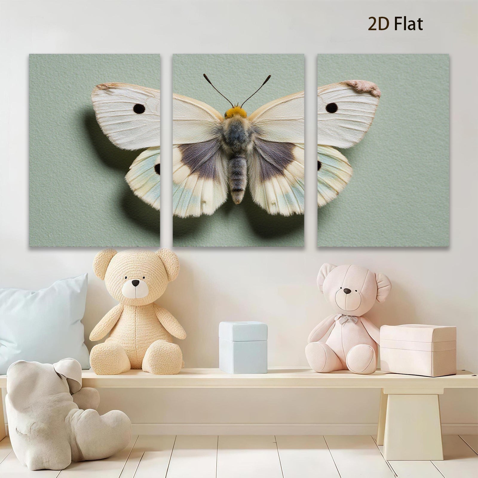 2D flat 1pc delicate butterfly wing study botanical wall art farmhouse decor living room bedroom gallery wrapped canvas print modern minimalist nature