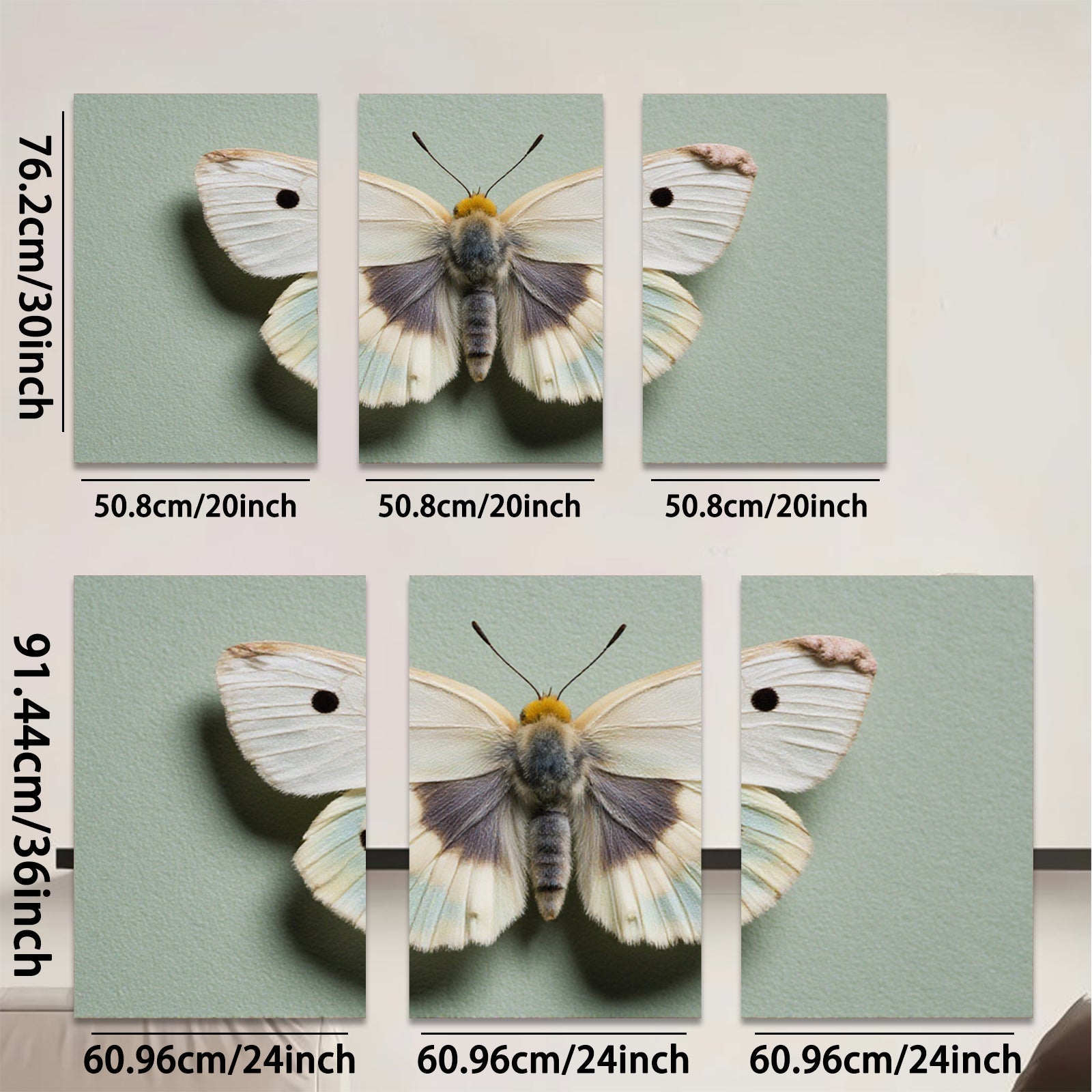 2D flat 1pc delicate butterfly wing study botanical wall art farmhouse decor living room bedroom gallery wrapped canvas print modern minimalist nature