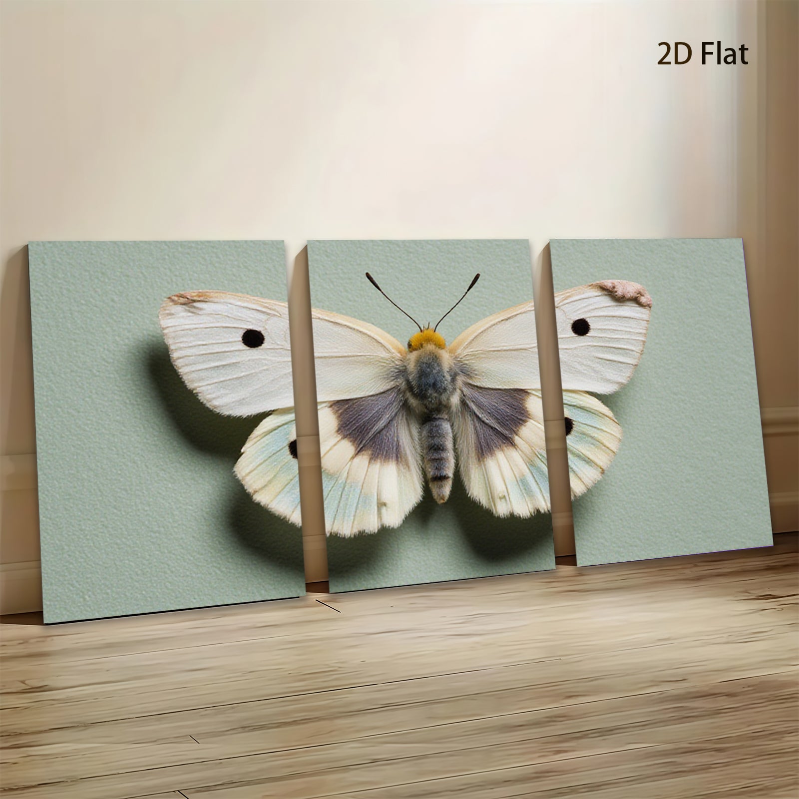 2D flat 1pc delicate butterfly wing study botanical wall art farmhouse decor living room bedroom gallery wrapped canvas print modern minimalist nature