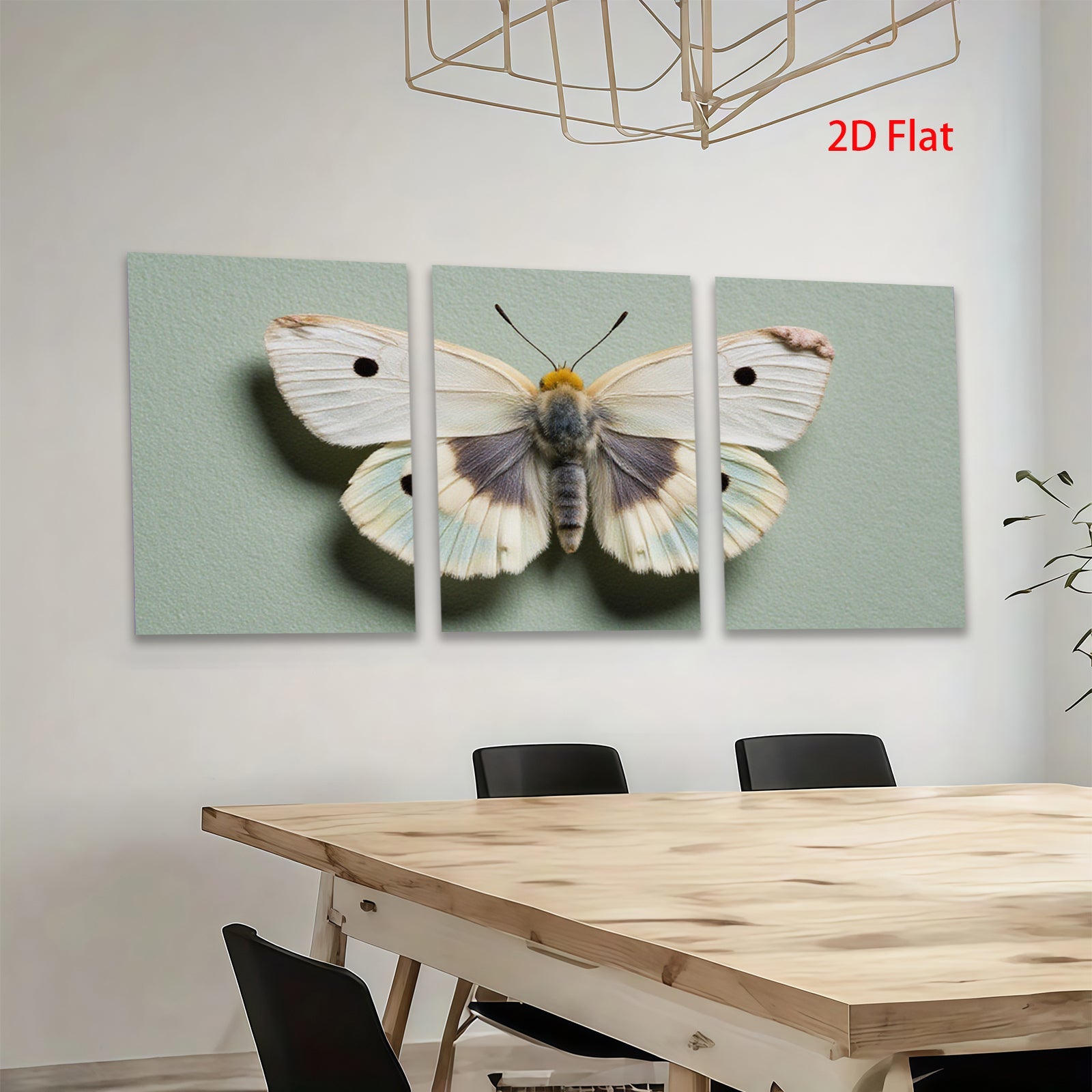 2D flat 1pc delicate butterfly wing study botanical wall art farmhouse decor living room bedroom gallery wrapped canvas print modern minimalist nature