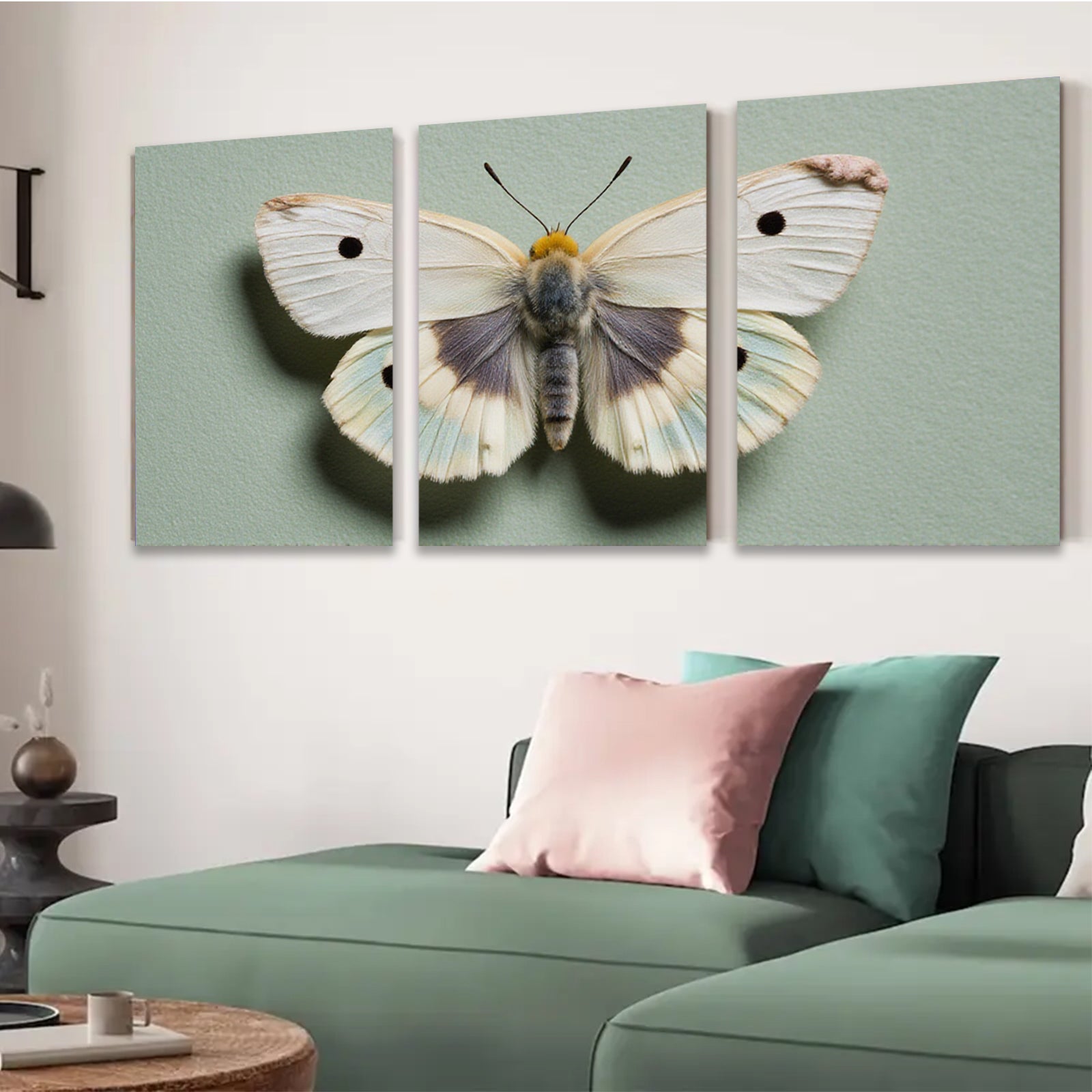 2D flat 1pc delicate butterfly wing study botanical wall art farmhouse decor living room bedroom gallery wrapped canvas print modern minimalist nature